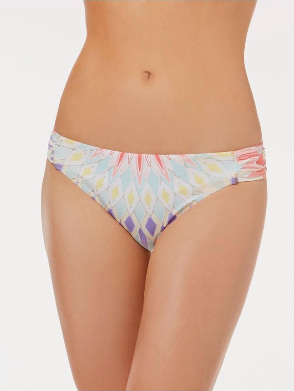 NWT Bar III Starburst Printed Shirred Hipster Bikini Bottoms Size XL
